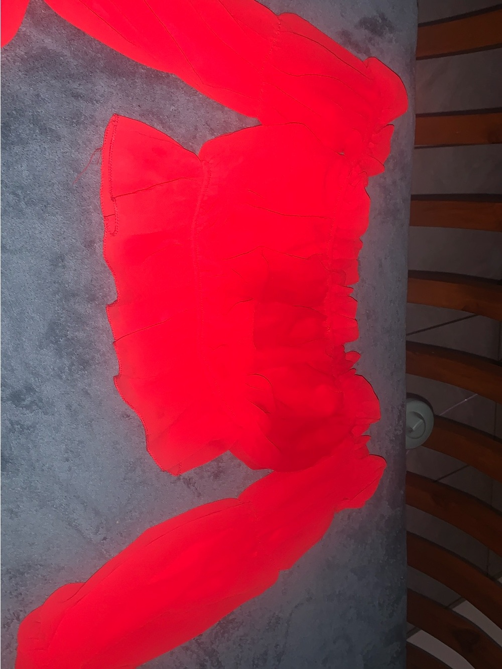 Boohoo Bright Red Ruffle Mini Skirt